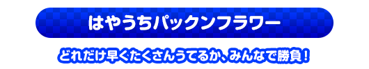 はやうちパックンフラワー　どれだけ早くたくさんうてるか、みんなで勝負！