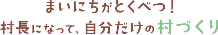 まいにちがとくべつ！村長になって、自分だけの村づくり