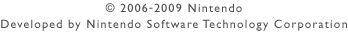 (c)2006-2009 Nintendo Developed by Nintendo Software Technology Corporation