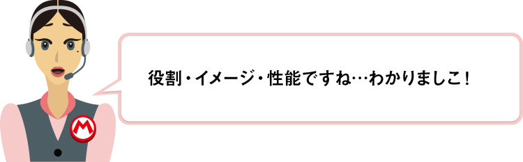 役割・イメージ・性能ですね…わかりましこ！