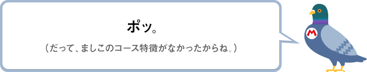 ポッ。（だって、ましこのコース特徴がなかったからね。）