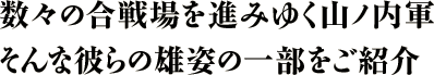 数々の合戦場を進みゆく山ノ内軍そんな彼らの雄姿の一部をご紹介