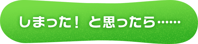 しまった！ と思ったら……