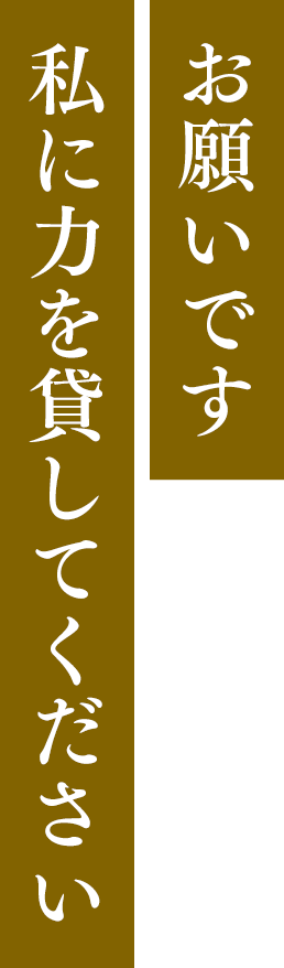 お願いです 私に力を貸してください