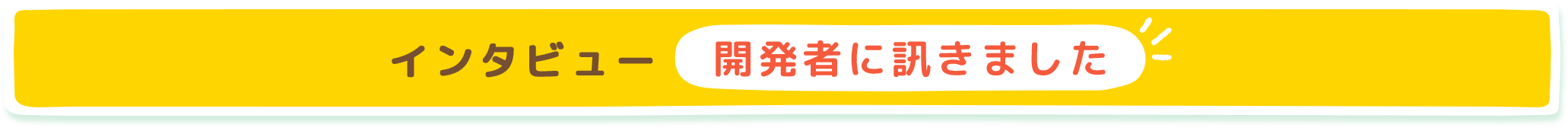 インタビュー 開発者に訊きました