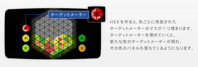 HEX ƁAFƂɗpӂꂽ^[Qbg[^[̃}XP܂܂B
^[Qbg[^[𖄂߂ĂƁAVȐF̃^[Qbg[^[A̐F̃plĂ悤ɂȂ܂B