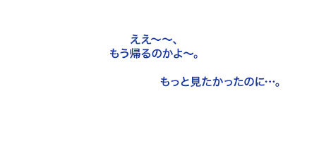 もっと見たかったのに…。